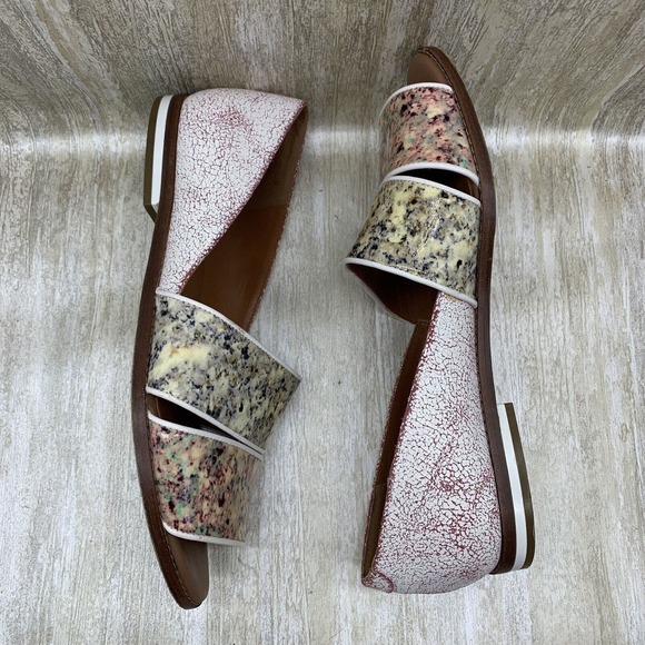 Rebecca Minkoff Sadie Slip on Open Toe Marble Flat‎ Shoes Womens 9M - Picture 5 of 9